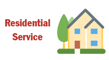 image of residential services with a drawing of a house with a tree