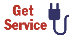 This is an icon that says, "Get Service" and shows a two prong plug. It serves as a hotlink button to click you through to the application for new service with Tri-County Electric.