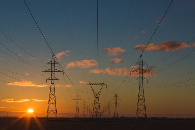photo of high utility poles